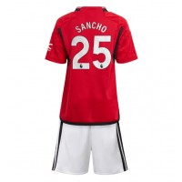 Manchester United Jadon Sancho #25 Hemmadräkt Barn 2023-24 Kortärmad (+ Korta byxor)